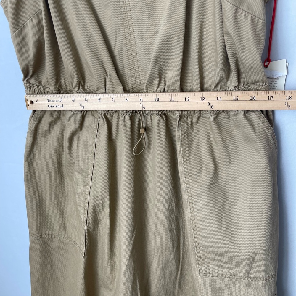 Tan Drawstring Utility Dress Large - Picture 5 of 11